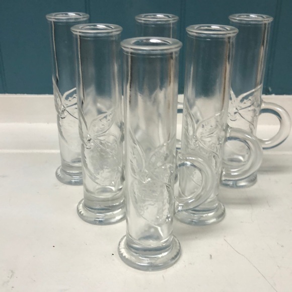 les verres Dining Lot Of 6 Limoncello Shot Glass With Handles 5